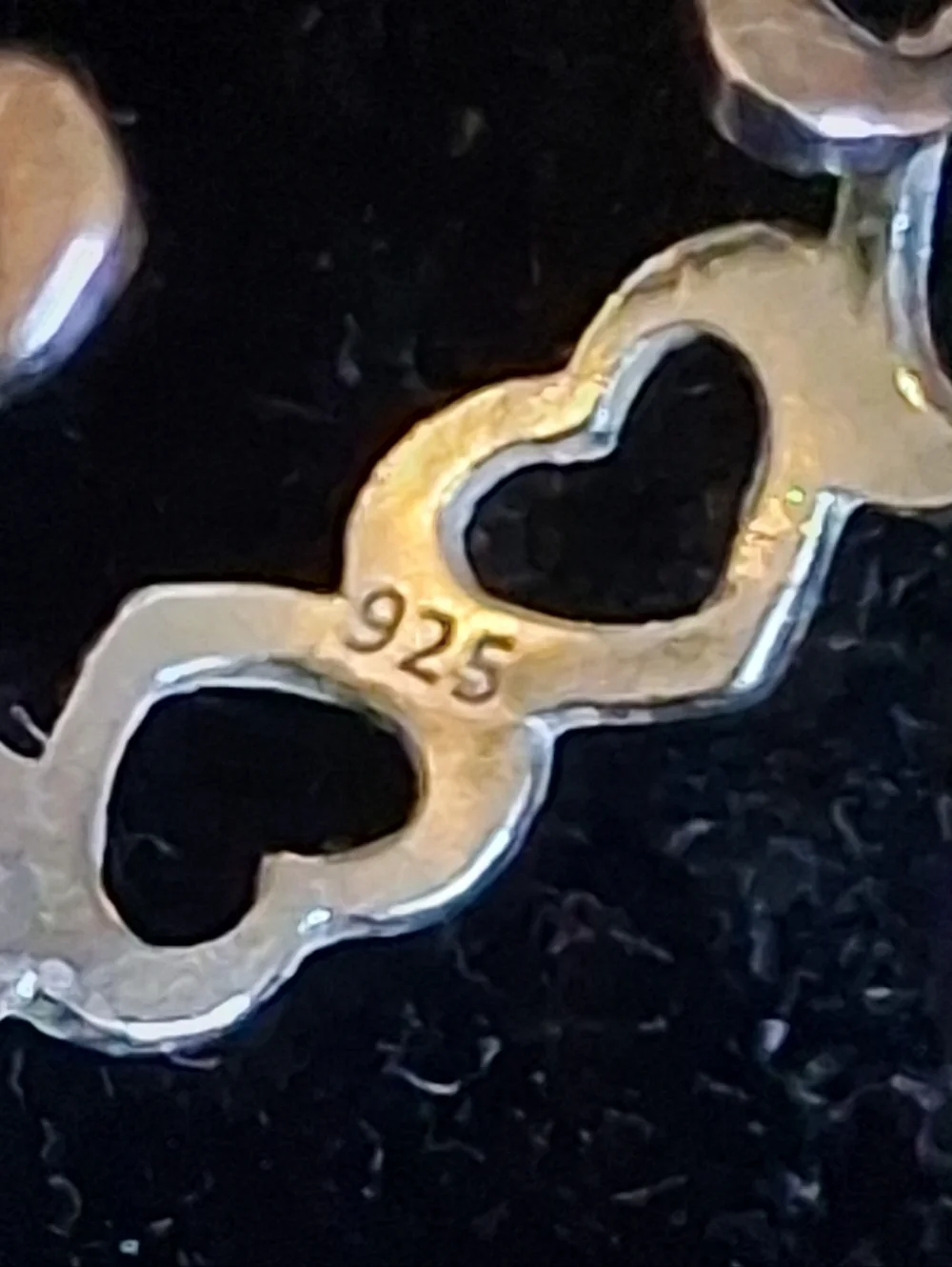 Sterling Silver Heart Link Child's Ring Size 2 Adjustable